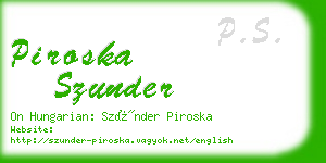 piroska szunder business card